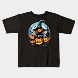 Scary and fun pumpkin head Kids T-Shirt